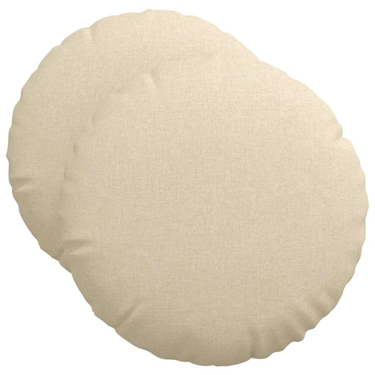 Vidaxl zitkussens 2 st stof crèmekleurig ø50 x 19 cm