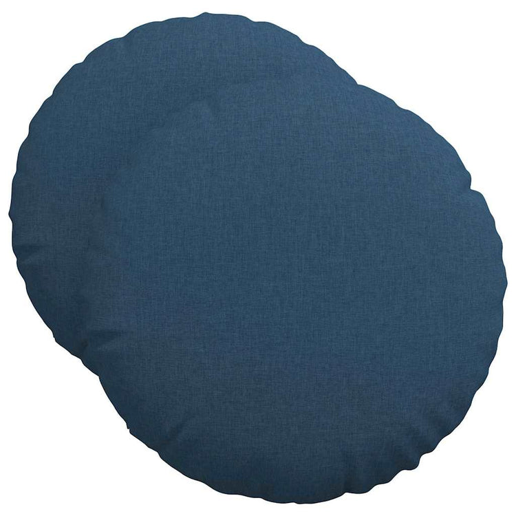 Vidaxl zitkussens 2 st stof blauw ø50 x 19 cm