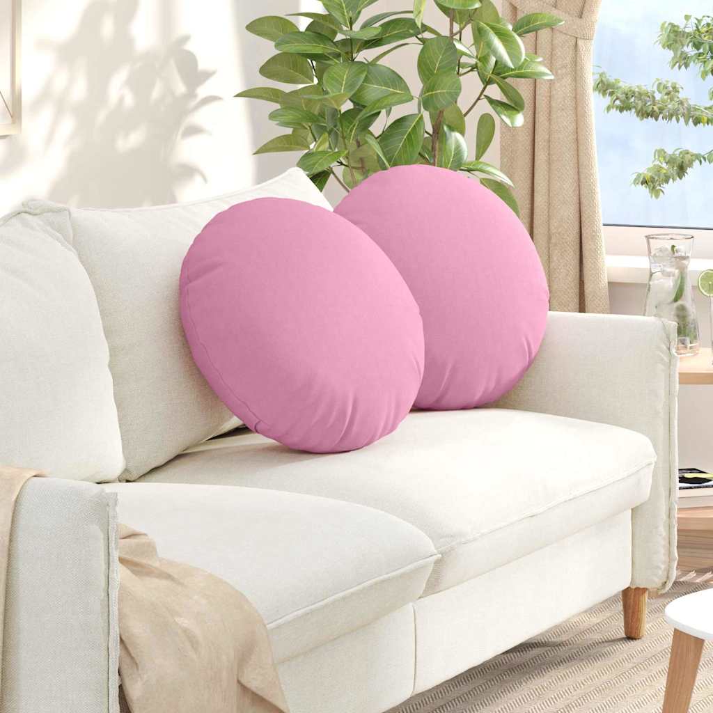 Vidaxl zitkussens 2 st stof roze ø50 x 19 cm