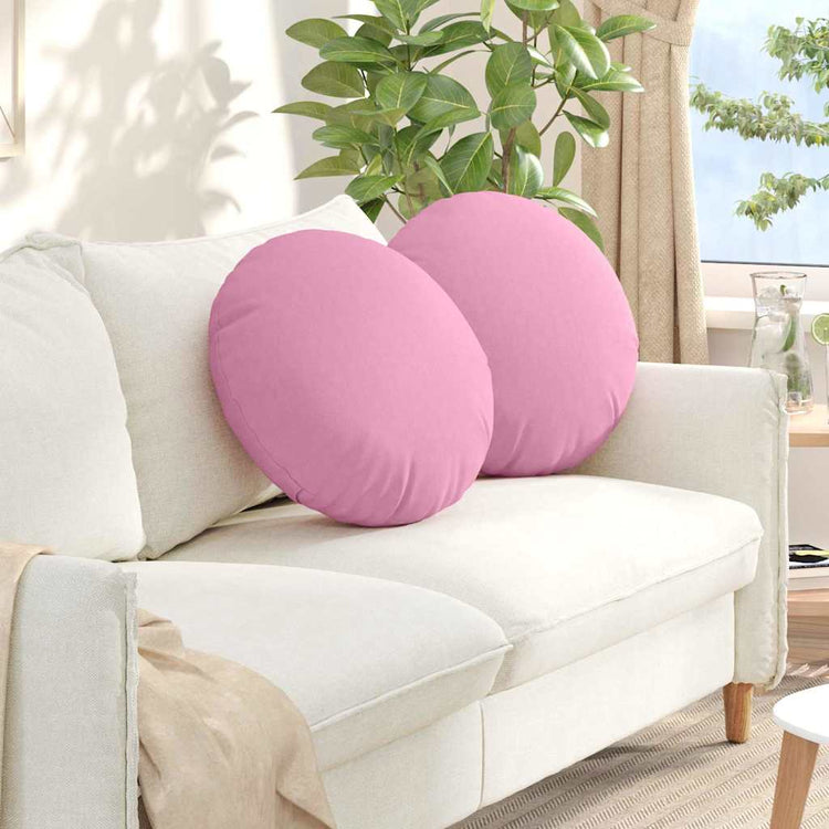Vidaxl zitkussens 2 st stof roze ø50 x 19 cm