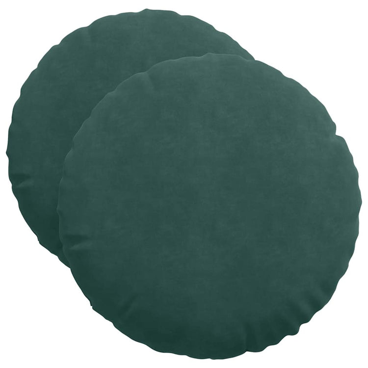 Vidaxl zitkussens 2 st fluweel donkergroen ø50 x 19 cm