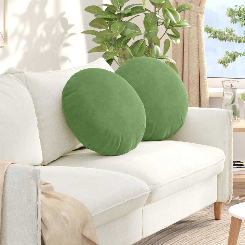 Vidaxl zitkussens 2 st fluweel lichtgroen ø50 x 19 cm
