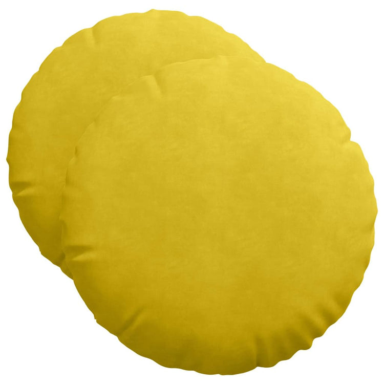Vidaxl zitkussens 2 st fluweel geel ø50 x 19 cm