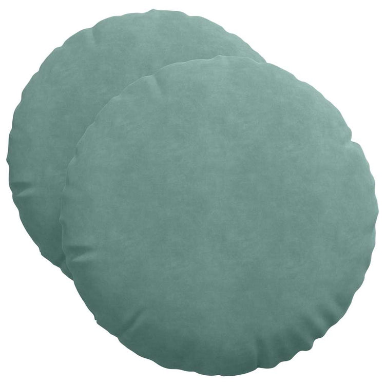 Vidaxl zitkussens 2 st fluweel zeegroen ø50 x 19 cm