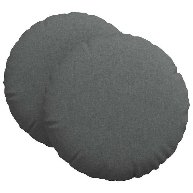 Vidaxl zitkussens 2 st stof donkergrijs ø60 x 21 cm