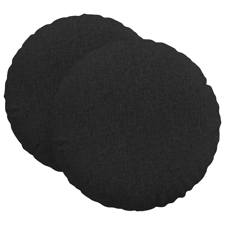 Vidaxl zitkussens 2 st stof zwart ø60 x 21 cm