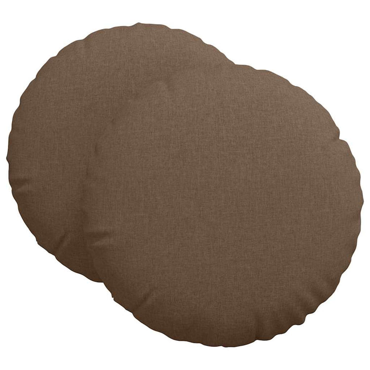 Vidaxl zitkussens 2 st stof bruin ø60 x 21 cm