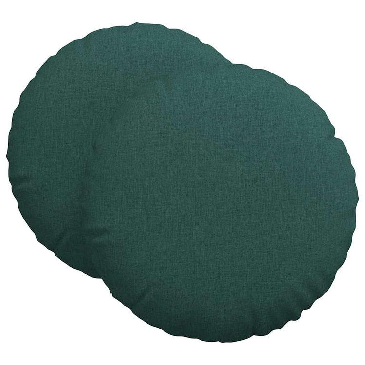 Vidaxl zitkussens 2 st stof donkergroen ø60 x 21 cm