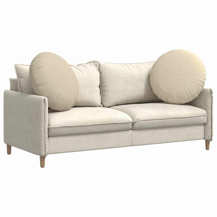 Vidaxl zitkussens 2 st stof crèmekleurig ø60 x 21 cm