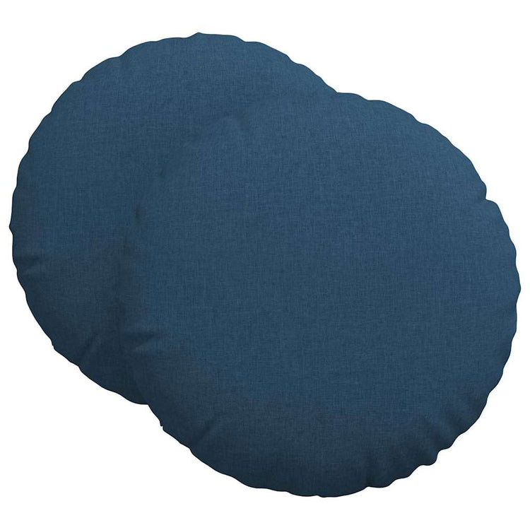 Vidaxl zitkussens 2 st stof blauw ø60 x 21 cm