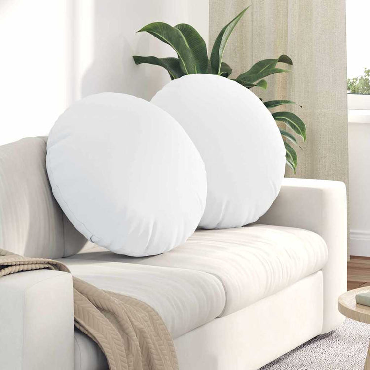 Vidaxl zitkussens 2 st stof wit ø60 x 21 cm