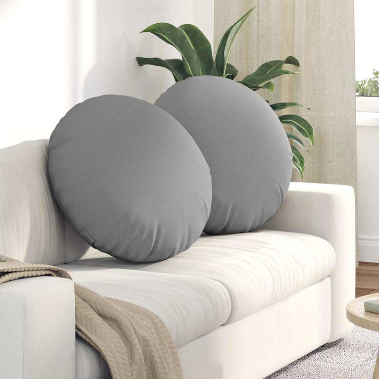 Vidaxl zitkussens 2 st stof wolkengrijs ø60 x 21 cm