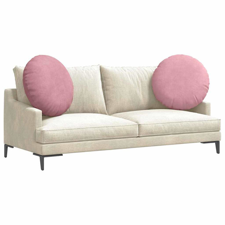 Vidaxl zitkussens 2 st fluweel roze ø60 x 21 cm