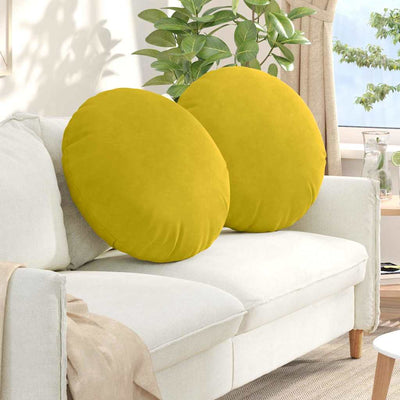 Vidaxl zitkussens 2 st fluweel geel ø60 x 21 cm