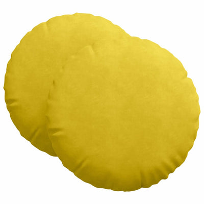 Vidaxl zitkussens 2 st fluweel geel ø60 x 21 cm