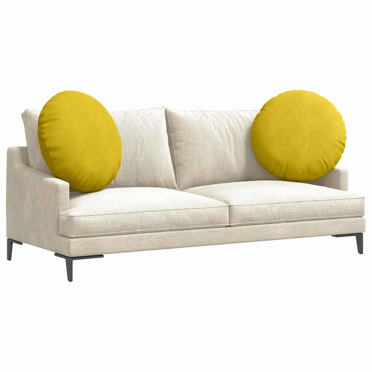 Vidaxl zitkussens 2 st fluweel geel ø60 x 21 cm