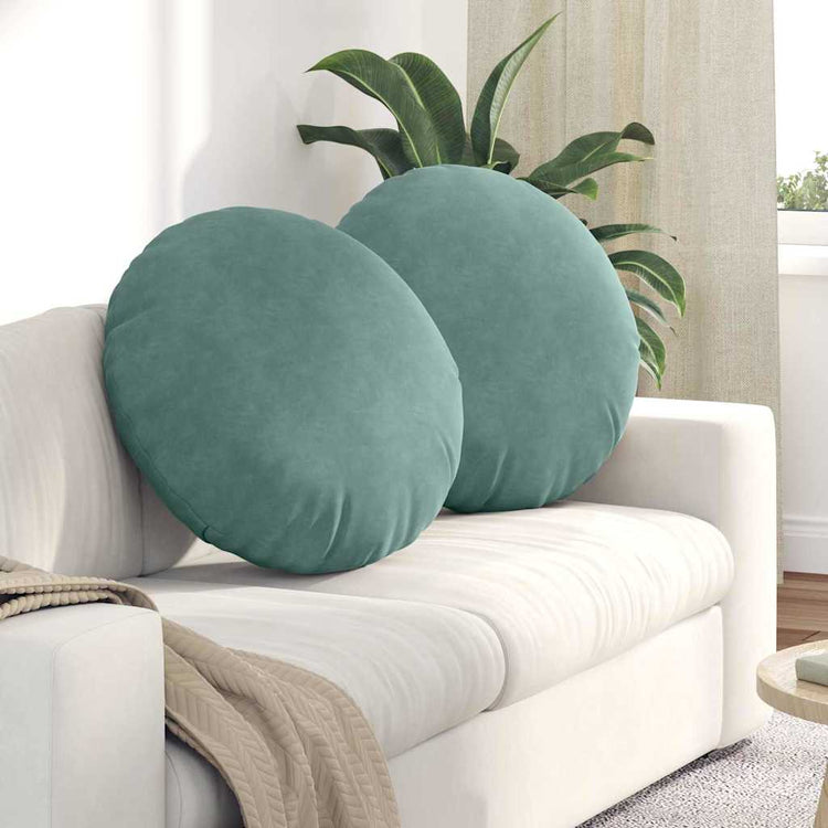 Vidaxl zitkussens 2 st fluweel zeegroen ø60 x 21 cm