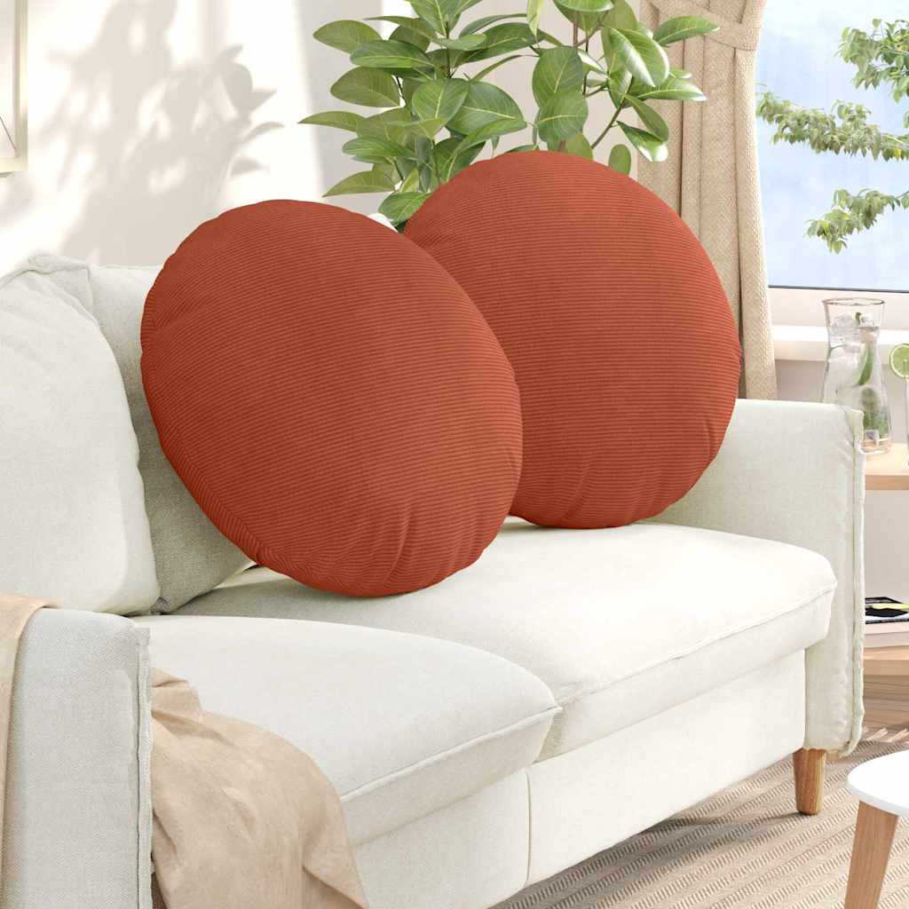 Vidaxl zitkussens 2 st katoen stof rood-oranje ø60 x 21 cm