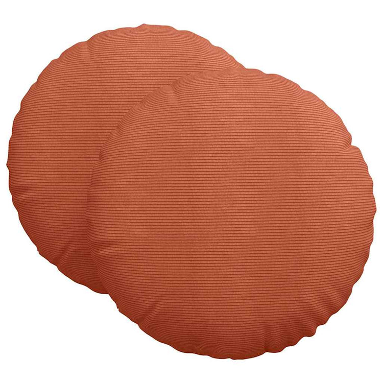 Vidaxl zitkussens 2 st katoen stof rood-oranje ø60 x 21 cm