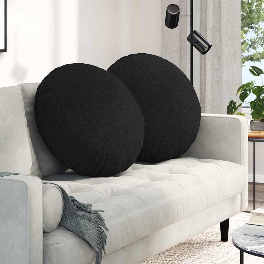 Vidaxl zitkussens 2 st stof zwart ø80 x 29 cm