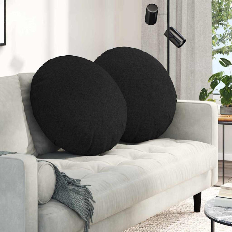 Vidaxl zitkussens 2 st stof zwart ø80 x 29 cm