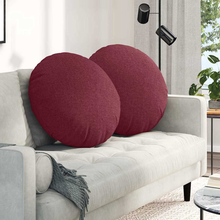Vidaxl zitkussens 2 st stof wijnrood ø80 x 29 cm