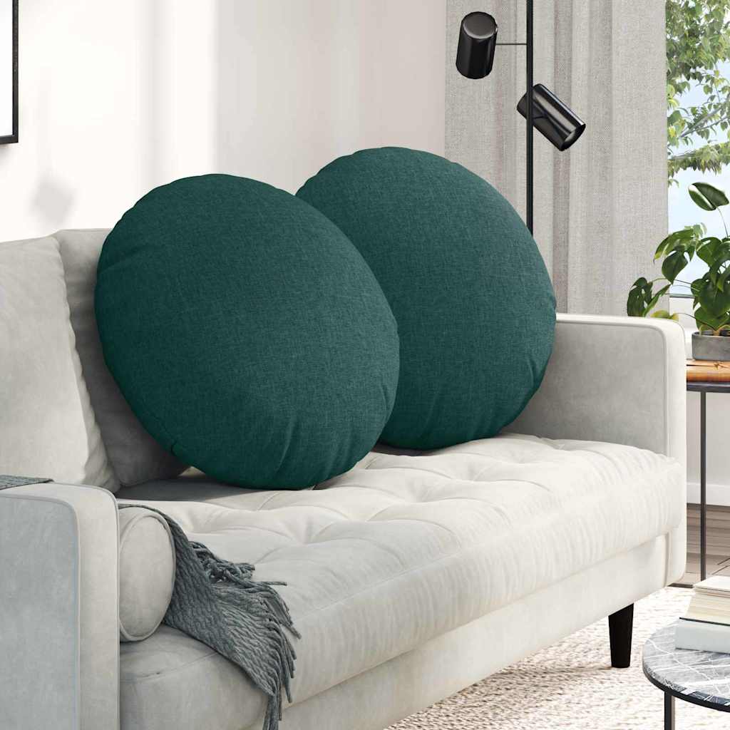 Vidaxl zitkussens 2 st stof donkergroen ø80 x 29 cm