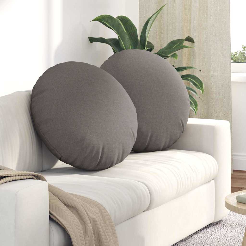 Vidaxl zitkussens 2 st stof taupe ø80 x 29 cm