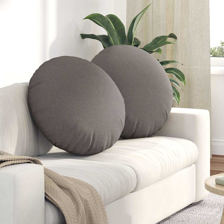 Vidaxl zitkussens 2 st stof taupe ø80 x 29 cm