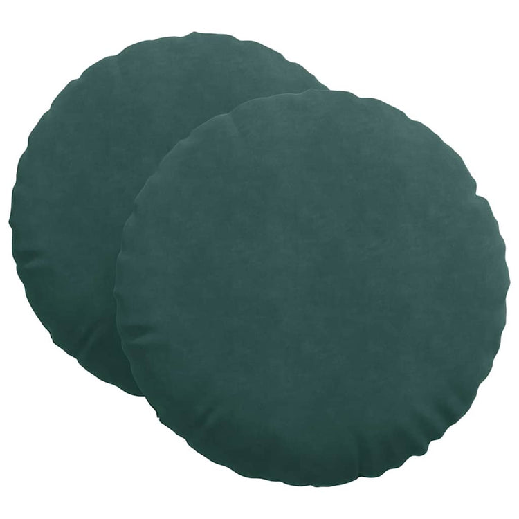 Vidaxl zitkussens 2 st fluweel donkergroen ø 80 x 29 cm