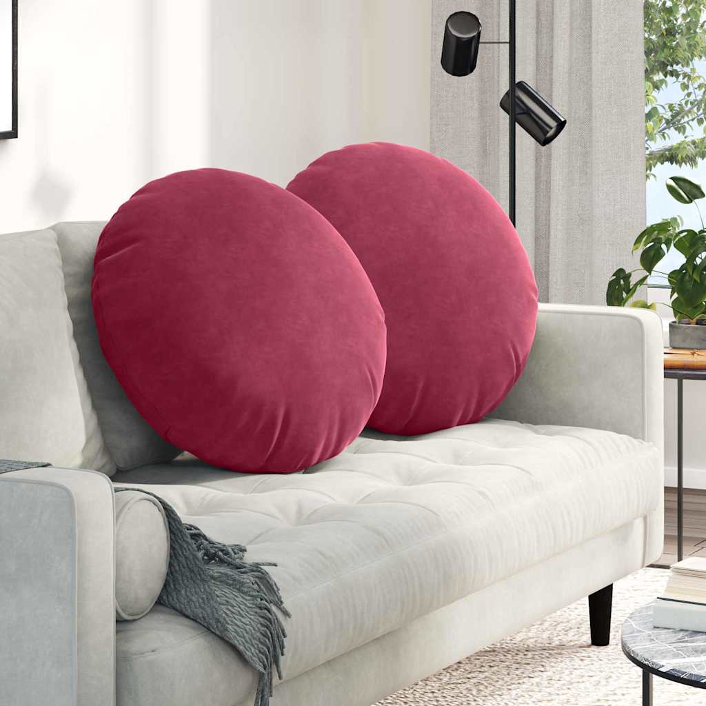 Vidaxl zitkussens 2 st fluweel wijnrood ø 80 x 29 cm