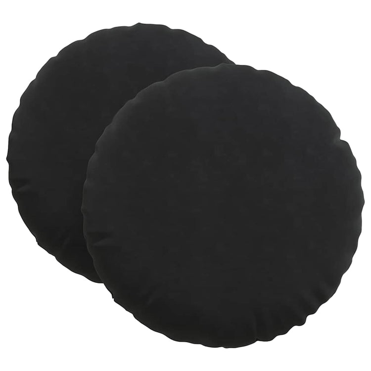 Vidaxl zitkussens 2 st fluweel zwart ø 80 x 29 cm