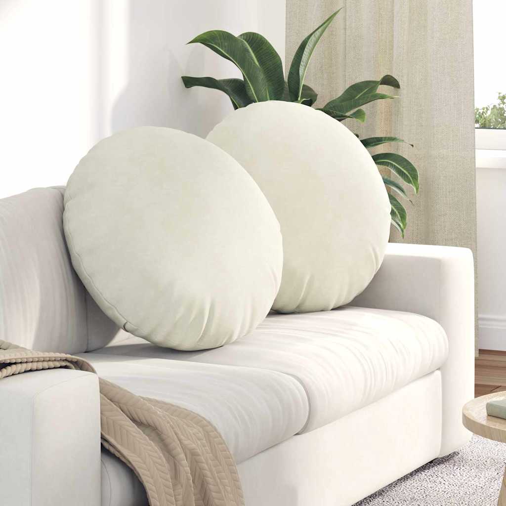 Vidaxl zitkussens 2 st fluweel crème ø 80 x 29 cm