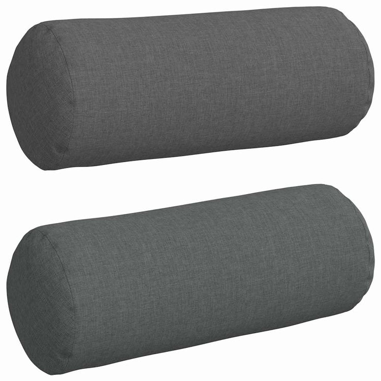 Vidaxl bolster kussens 2 st stof donkergrijs ø 15 x 40 cm