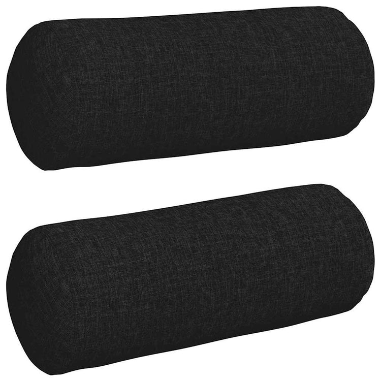 Vidaxl bolster kussens 2 st stof zwart ø 15 x 40 cm