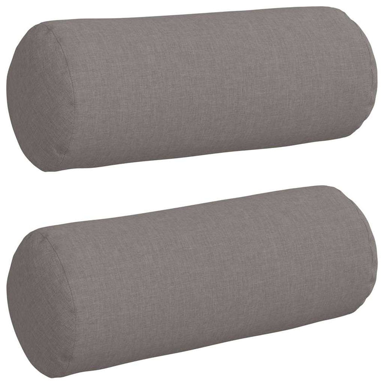 Vidaxl bolster kussens 2 st stof taupe ø 15 x 40 cm