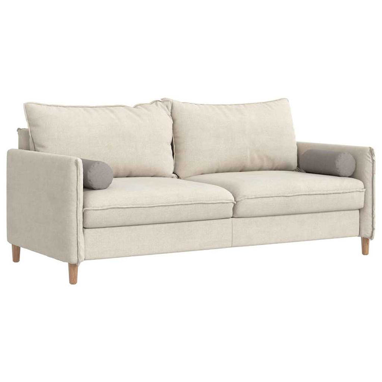 Vidaxl bolster kussens 2 st stof taupe ø 15 x 40 cm