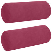 Vidaxl bolster kussens 2 stuks wijnrood ø 15 x 40 cm cordstof - afbeelding 2