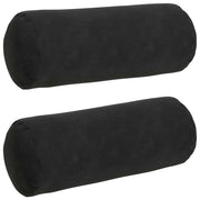 Vidaxl bolster kussens 2 stuks zwart ø 15 x 40 cm cordstof - afbeelding 2
