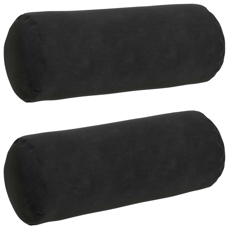 Vidaxl bolster kussens 2 stuks zwart ø 15 x 40 cm cordstof