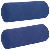 Vidaxl bolster kussens 2 stuks politieblauw ø 15 x 40 cm cordstof - afbeelding 2