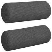 Vidaxl bolster kussens 2 stuks donkergrijs ø 15 x 40 cm cordstof - afbeelding 2
