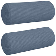 Vidaxl bolster kussens 2 stuks blauw ø 15 x 40 cm cordstof - afbeelding 2