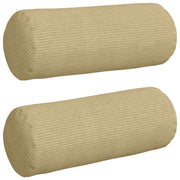 Vidaxl bolster kussens 2 stuks grijs groen ø 15 x 40 cm cordstof - afbeelding 2