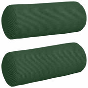 Vidaxl bolster kussens 2 stuks donkergroen ø 15 x 40 cm cordstof - afbeelding 2