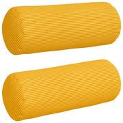 Vidaxl bolster kussens 2 stuks lichtgeel ø 15 x 40 cm cordstof - afbeelding 2