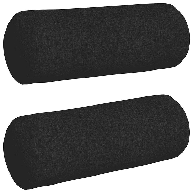 Vidaxl bolster kussens 2 st stof zwart ø 25 x 70 cm