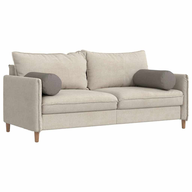 Vidaxl bolster kussens 2 st stof taupe ø 25 x 70 cm