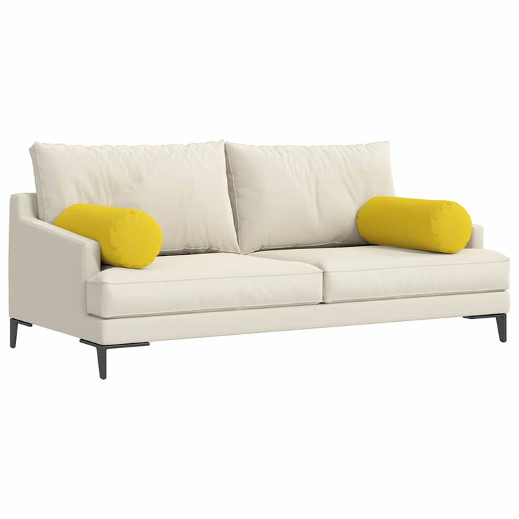 Vidaxl bolster kussens 2 st stof lichtgeel ø 25 x 70 cm