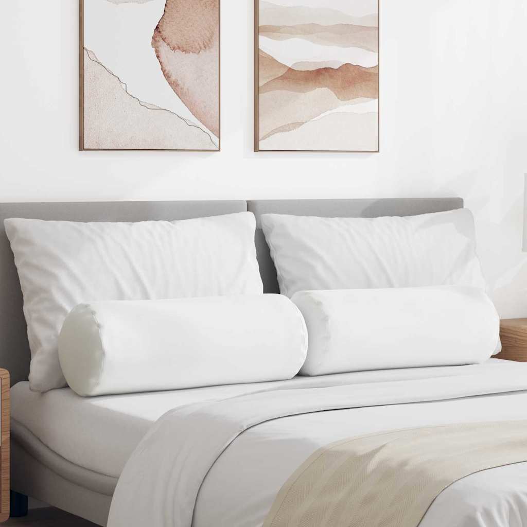 Vidaxl bolster kussens 2 stuks wit ø 25 x 70 cm stof